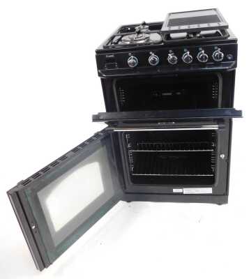 A Range Master Classic gas cooker, in black, model number CLAS60NGFBL'C, with a cast iron grill plate, 90cm high, 60cm wide, 60cm deep. - 4