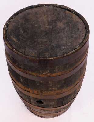 An oak whisky or beer coopered barrel, 90cm high, 55cm diameter. - 2