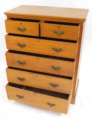 A Victorian walnut chest, the top with a moulded edge, above two short over four long drawers, on bracket feet, 138cm high, 105cm wide, 55cm deep. - 2