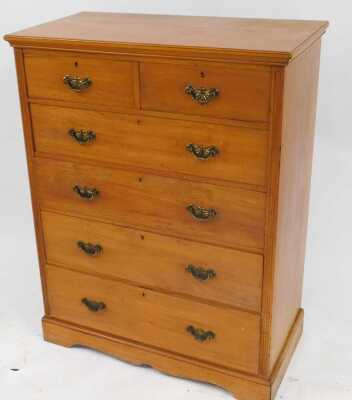 A Victorian walnut chest, the top with a moulded edge, above two short over four long drawers, on bracket feet, 138cm high, 105cm wide, 55cm deep. - 3