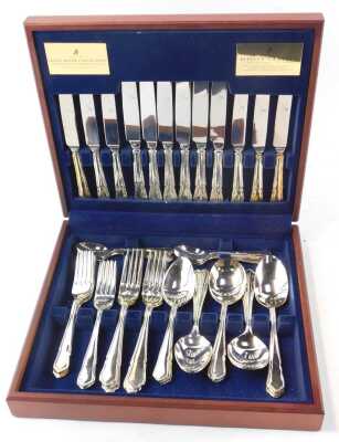 A Viners silver plated forty four piece canteen of cutlery, for six place settings, in a fitted case. - 2