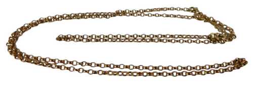 A belcher link chain, on a bolt ring clasp, with safety chain, yellow metal, marked 9ct, 64cm long, 7.3g.