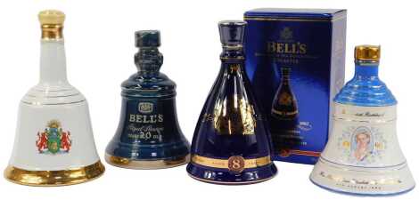 Four commemorative Bell's Scotch Whisky decanters, 70cl, one boxed, To Commemorate the Golden Jubilee.