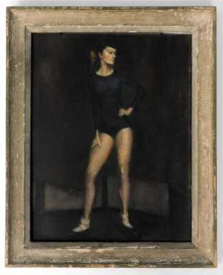 E.H. Greyson (19thC/20thC). Ballerina, oil on board, 45cm x 34cm. Label verso Artists of Chelsea. - 2