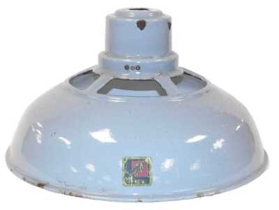 A mid-century grey enamel industrial ceiling light, 45cm wide.