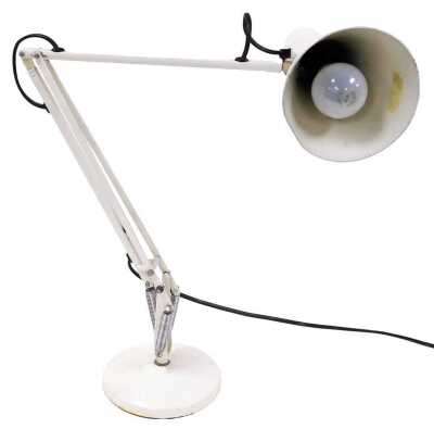 An anglepoise white desk lamp, by Herbert Terry & Sons Limited, model 90.