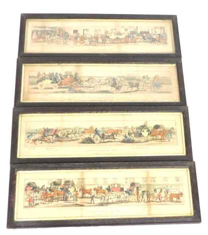 After John Dean Paul. A Trip to Brighton, plates 1-4 coloured prints, initially published by Thomas McLean, London 1824, 15cm x 59cm.