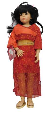 A Gotz Sue Yin doll, designed by Joke Grobben, limited edition 63/750, with certificate, 65cm high.