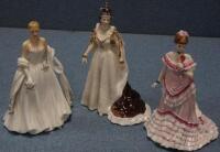 Three Royal Worcester bone china limited edition figures