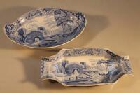 Two early 19thC Spode Castle pattern blue and white dishes