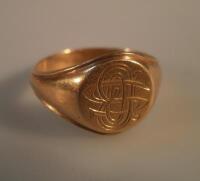 A monogrammed signet ring