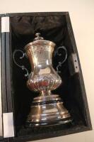 Football Interest. A silver plated replica of the Football Association Challenge cup.