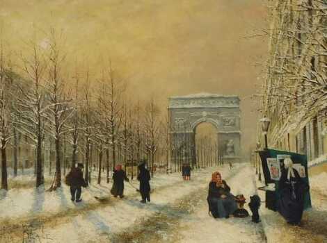 Sarah Sophia Beale (1838-1920). Paris, oil on canvas, signed, titled and dated 1879, 34cm x 41cm.