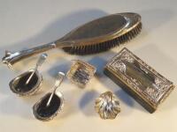 A collection of silver and applied silver items