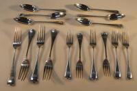 A suite of Victorian silver Old English pattern flat ware