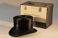 A black silk top hat