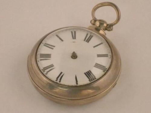 A 19thC silver pair cased pocket watch