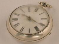 A mid 19thC silver pair cased verge pocket watch