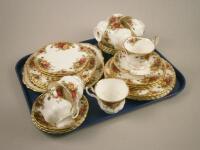 A Royal Albert Old Country Roses pattern part tea service.