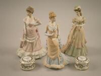 Three Coalport porcelain ladies from The Age of Elegance Series