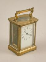 An early 20thC French brass carriage timepiece