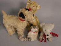 A collection of five toy animals