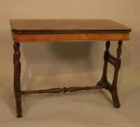 A Victorian figured walnut card table