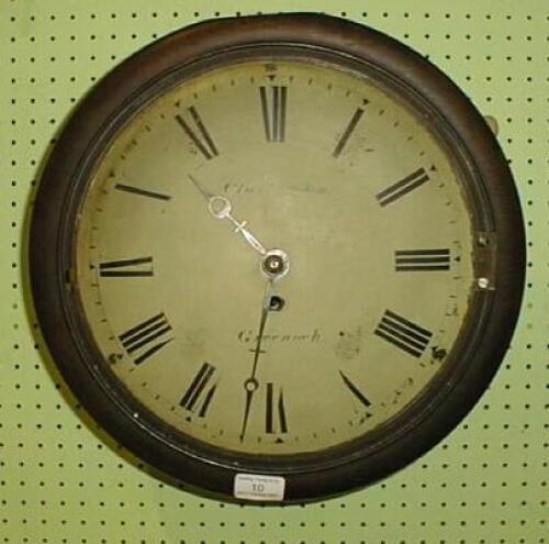 A 19thC mahogany wall clock