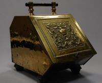 A late Victorian brass coal scuttle