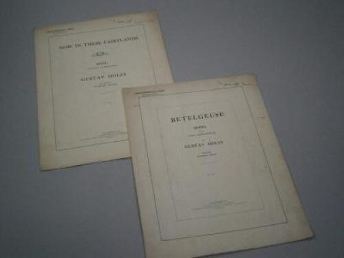 Gustav Holst. Two professional copies of song with piano accompaniment for Now In These Fairy Lands