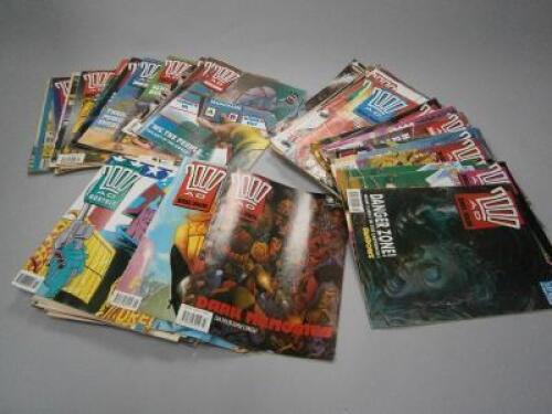 A small collection of 2000AD comics featuring Judge Dredd.