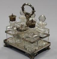 A Walker & Hall EPNS six bottle table cruet.