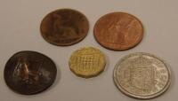 Various pre-decimal English coins.