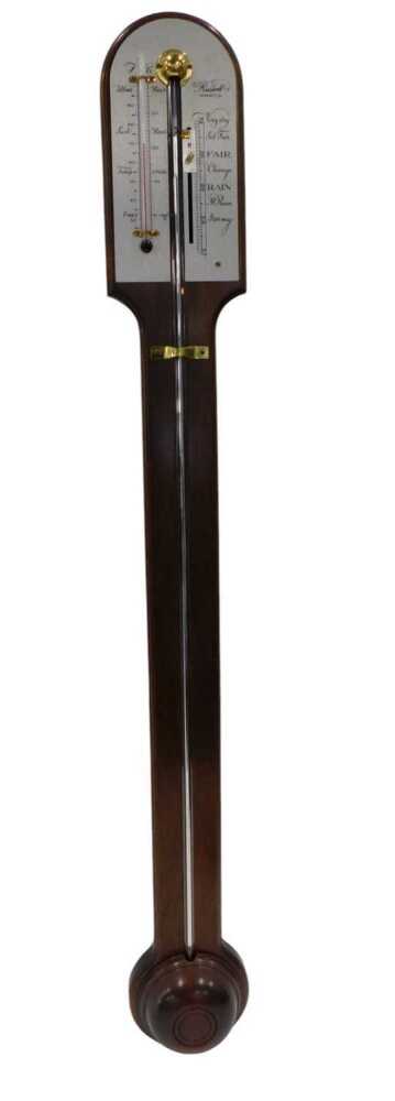 Young Barometer A Russell of Norwich mahogany stick barometer in Georgian style, with ...