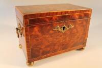 A late 18thC rectangular mahogany tea caddy