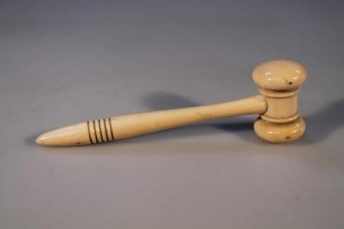 A late 19thC ivory gavel