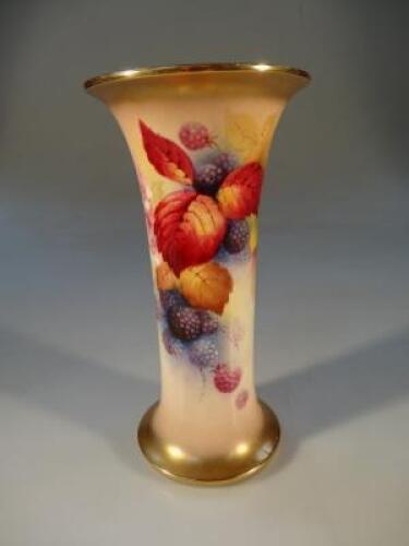 A Royal Worcester blackberry pattern flared vase