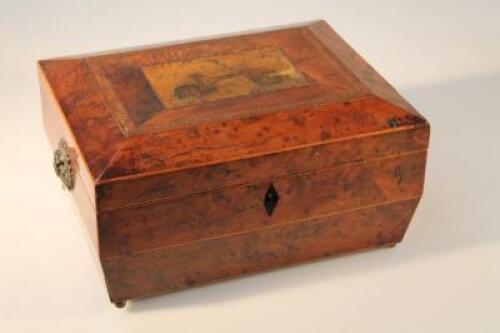 A Regency period burr walnut jewel box