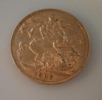 An Edward VII gold sovereign