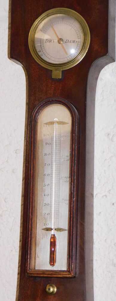 Young Barometer A Georgian mahogany cased wheel barometer by Benham of Collumpton, with ...