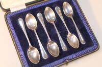 A set of six silver teaspoons