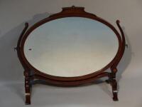 A 19thC mahogany framed oval dressing table mirror