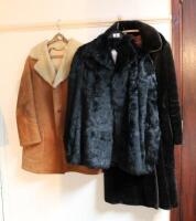 A C&A Coney fur coat and two other coats.