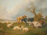 Thomas Sidney Cooper (1803-1902). Sheep and cattle on landscape