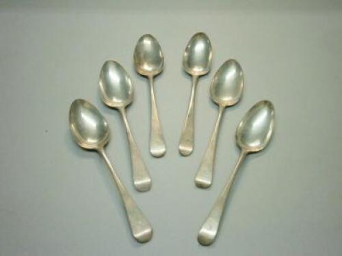 An associated set of six Old English pattern dessert spoons