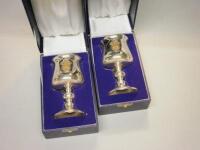 A pair of silver and silver gilt goblets