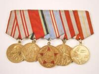 A group of five Russian medals