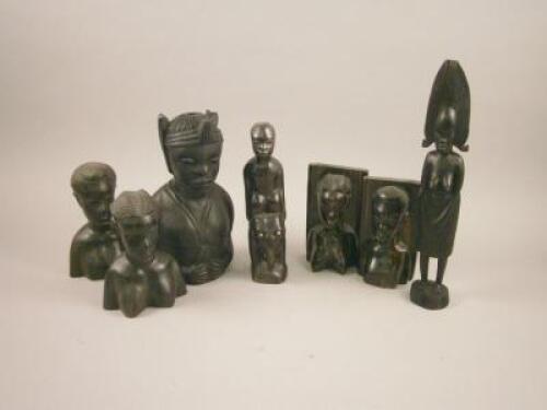 Tribal Art. A collection of African ebonised carvings