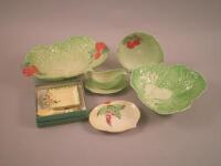 Various leaf moulded ceramics