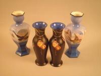 Two pairs of early 20thC vases